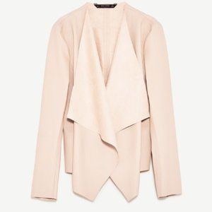 Zara nude pink faux leather jacket (Small)